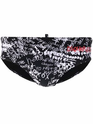 Dsquared2 slogan-print swimming shorts - Black