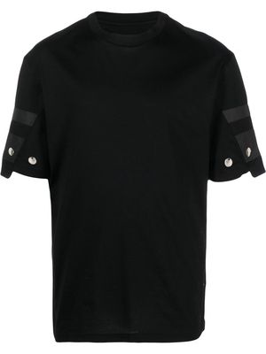 Les Hommes studded-sleeve crew neck T-shirt - Black