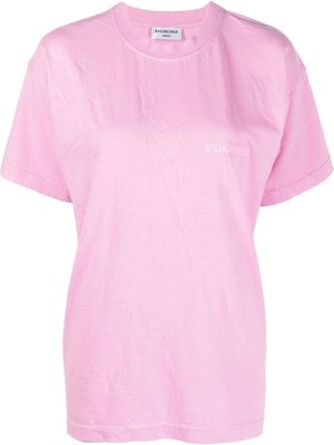 Balenciaga Paris logo round neck T-shirt - Pink