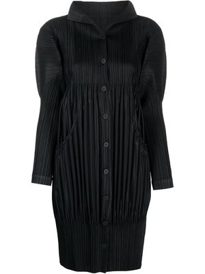 Issey Miyake Pre-Owned 2000s Pleats Please plissé button-up dress - Black