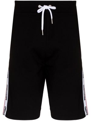 Moschino logo-tape drawstring-waist shorts - Black