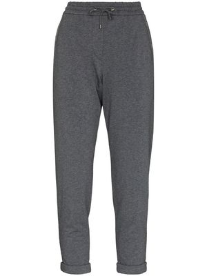 Brunello Cucinelli drawstring cropped track pants - Grey