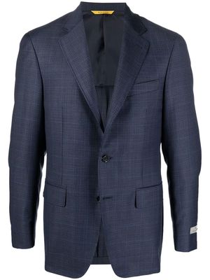 Canali fitted single-breasted button blazer - Blue