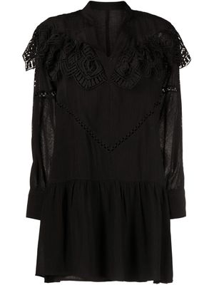 IRO Dovy lace-panelled minidress - Black