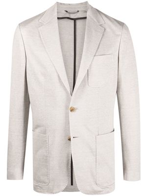 Canali single-breasted textured blazer - Grey