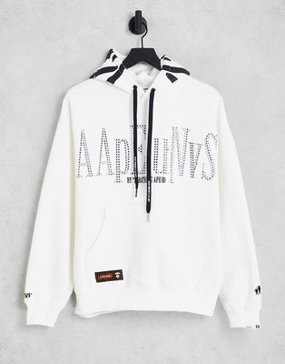 AAPE by A Bathing Ape universe oversize hoodie in off white