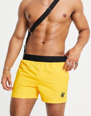 SikSilk standard swim shorts in yellow