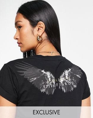 Allsaints x ASOS exclusive Anna wing tee in black
