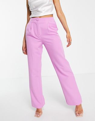 Y.A.S high waist tailored pants in lilac - part of a set-Purple