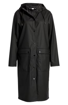 TOPSHOP Hooded Raincoat in Black
