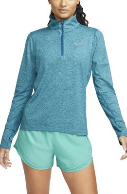 NIKE Element Half Zip Pullover in Marina/Washed Teal/Heather
