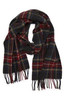 Drake's Plaid Wool Scarf in Green Multicolour