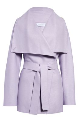 Harris Wharf London Volcano Belted Pressed Wool Coat in Wild Lilac