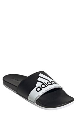 adidas Adilette Comfort Sport Slide in Black/White/White