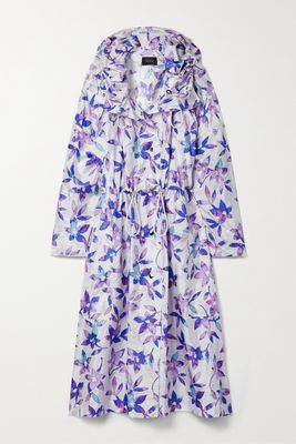 Isabel Marant - Dimunali Hooded Floral-print Shell Coat - Purple