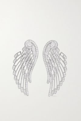 Garrard - Wings Embrace 18-karat White Gold Diamond Earrings - one size