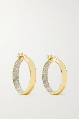 Yvonne Léon - 9-karat Gold Diamond Hoop Earrings - one size