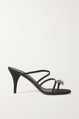 Neous - Venus Crystal-embellished Grosgrain And Suede Sandals - Black