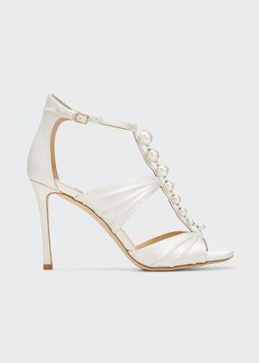 Aura Pearly T-Strap Sandals