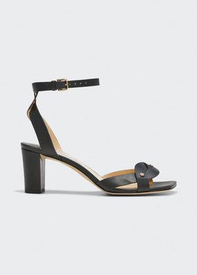 Drya Woven Leather Ankle-Strap Sandals