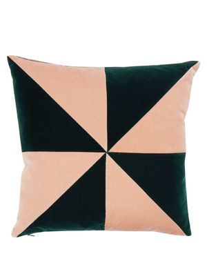 Christina Lundsteen - Suki Triangle Cotton-velvet Cushion - Womens - Pink Multi