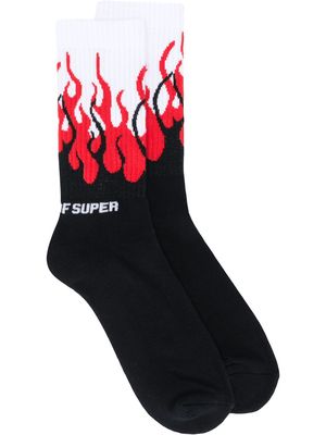 Vision Of Super flame logo socks - Black
