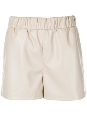 ANINE BING Sofia faux-leather mini shorts - White