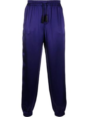 Saint Laurent tapered-leg silk trousers - Purple