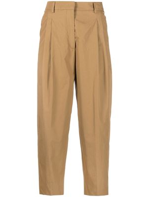 Alberto Biani tapered cropped trousers - Neutrals