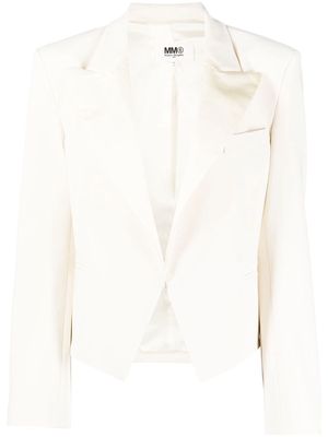 MM6 Maison Margiela tailored padded-shoulder blazer - Neutrals