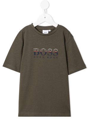 BOSS Kidswear logo-print cotton T-shirt - Brown