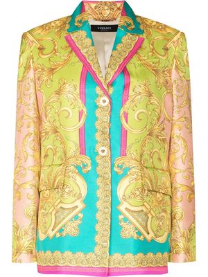 Versace Barocco Goddess silk blazer - Green