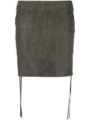 Salvatore Santoro side-tied mini skirt - Grey