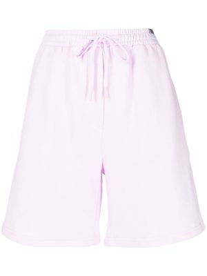 pushBUTTON elasticated track shorts - Pink