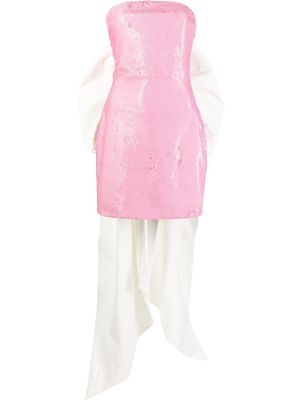 CONCEPTO oversized-bow sequin mini dress - Pink