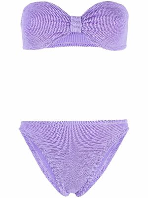 Hunza G Jean knit bandeau bikini - Purple