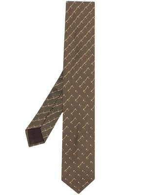 Giorgio Armani Pre-Owned 1990s patterned jacquard silk tie - Green