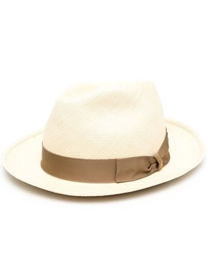 Borsalino bow-detail sun hat - Neutrals