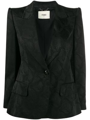 Fendi structured shoulder jacket - Black