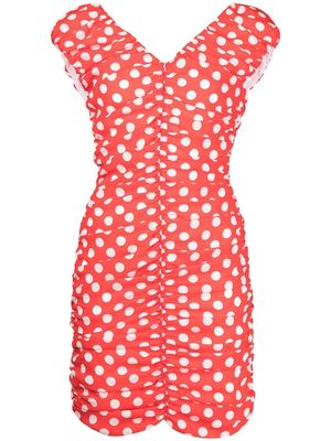 pushBUTTON polka dot-print mini dress - Red