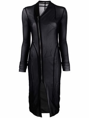 Rick Owens Lilies sheer zipped coat - Black