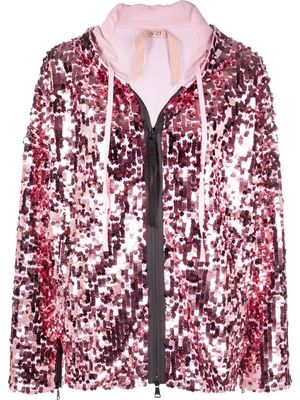 Nº21 sequinned hooded jacket - Pink