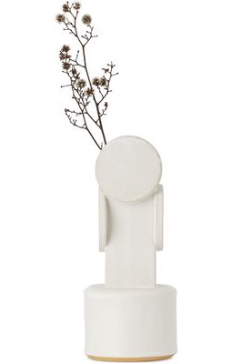 BZIPPY Off-White Small Circle Top 3 Vase