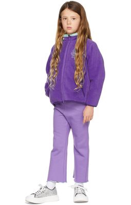 Mardi Mercredi Les Petits Kids Purple Ruffle Hem Winter Lounge Pants