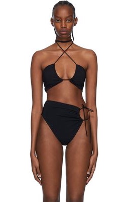 Magda Butrym Black Nylon Swim Top