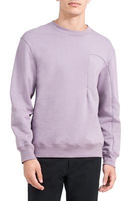 Theory Colts Tech Crewneck Sweatshirt in Dusty Orchid