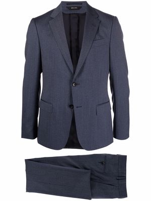 Zegna single-breasted wool suit - Blue