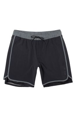 RVCA Recycled Polyester Blend Swim Trunks in Black