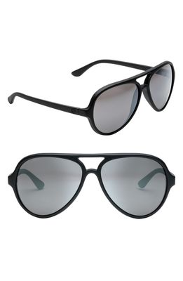 Electric Elsinore 55mm Polarized Aviator Sunglasses in Matte Black/Silver