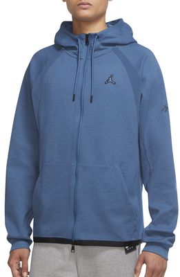 JORDAN Essentials Knit Hooded Warmup Jacket in Dark Marina Blue